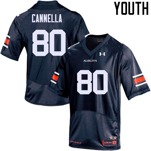 Auburn Tigers Youth Sal Cannella #80 Navy Under Armour Stitched College NCAA Authentic Football Jersey VKO1174WE